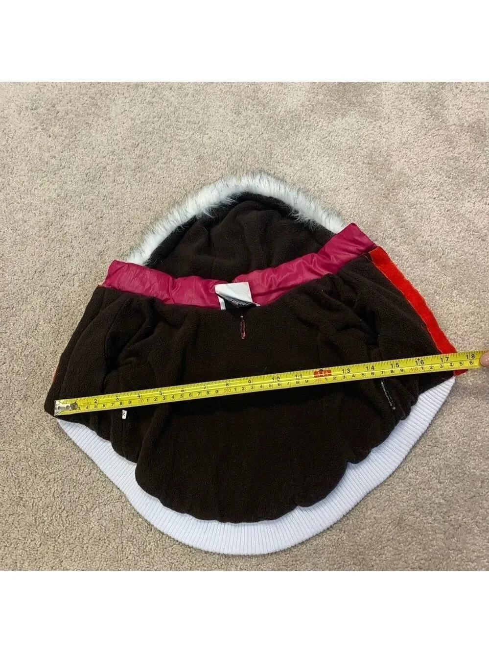 SMALL dog pink Thinsulate Puffer faux fur lined hooded jacket coat Sz S pet
